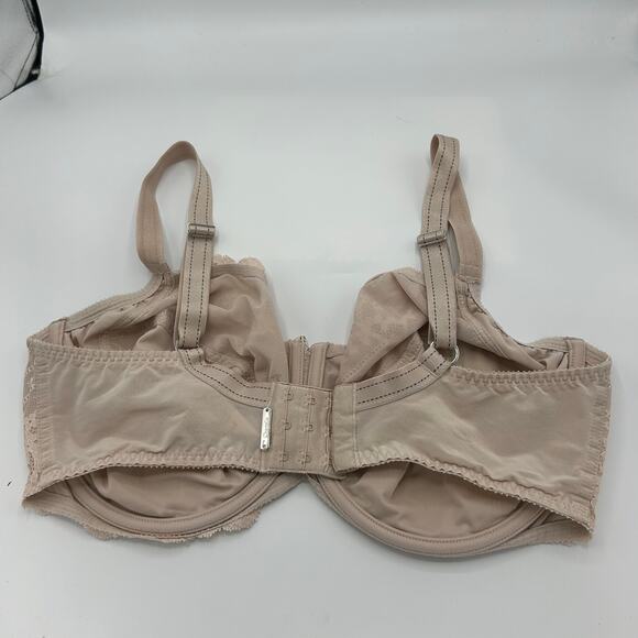 Chantelle Rive Gauche Full Coverage Unlined Bra 38G/DDDD Nude Cappuccino Lace - Picture 4 of 13